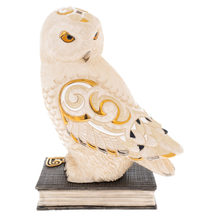 Ceramic statuette "Big owl on a book"