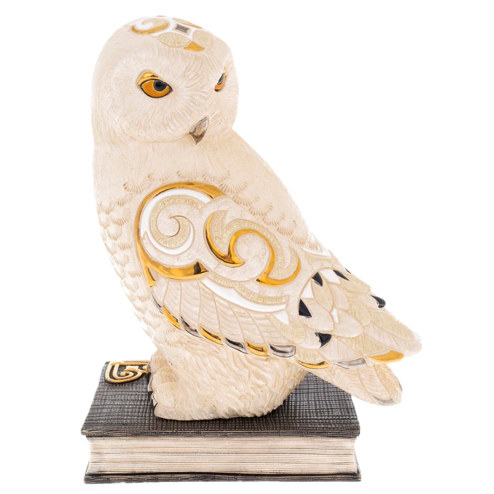 Ceramic statuette "Big owl on a book"