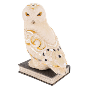 Ceramic statuette "Big owl on a book"