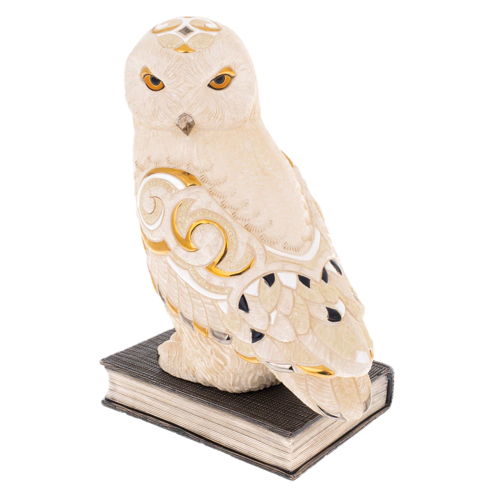 Ceramic statuette "Big owl on a book"