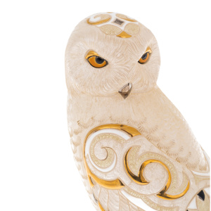 Ceramic statuette "Big owl on a book"
