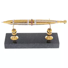 Ballpoint pen "Red" on a dolerite stand, Zlatoust