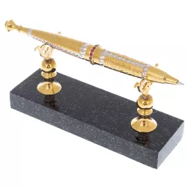 Ballpoint pen "Red" on a dolerite stand, Zlatoust