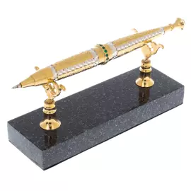 Ballpoint pen "Green" on a dolerite stand, Zlatoust