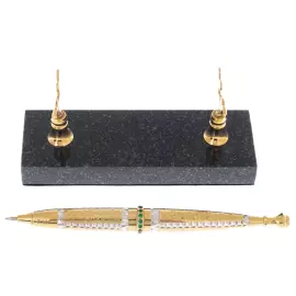 Ballpoint pen "Green" on a dolerite stand, Zlatoust