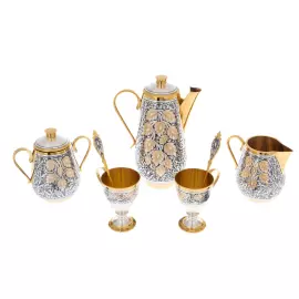 Gift coffee set made of silver "Hop" for 2 persons