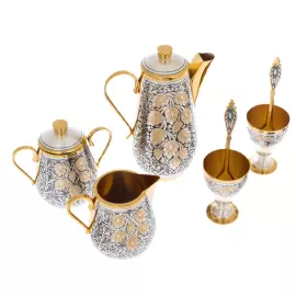 Gift coffee set made of silver "Hop" for 2 persons