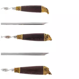 Набор шампуров "Разные звери" на 6 персон, в колчане