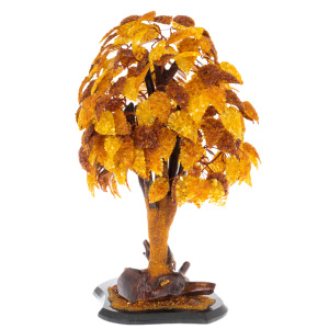 Souvenir made of amber "Tree of Happiness. Golden Leaves"