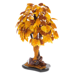 Souvenir made of amber "Tree of Happiness. Golden Leaves"