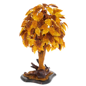 Souvenir made of amber "Tree of Happiness. Golden Leaves"