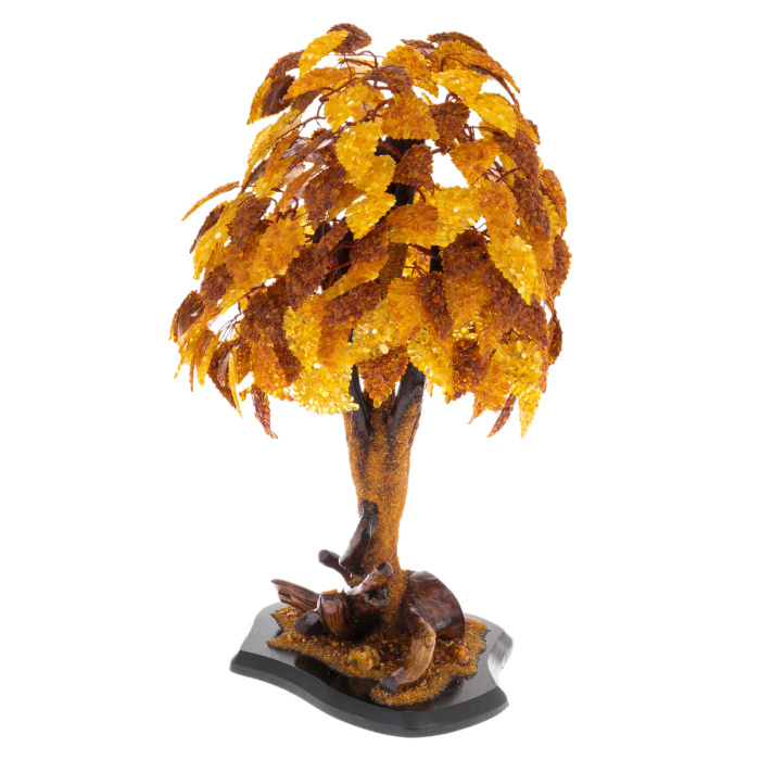 Souvenir made of amber "Tree of Happiness. Golden Leaves"