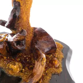 Сувенир из янтаря "Дерево Счастья. Золотые листья"