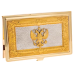 A business card holder with electroplating "Coat of Arms" Zlatoust