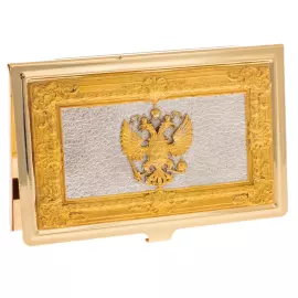 A business card holder with electroplating "Coat of Arms" Zlatoust