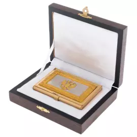 A business card holder with electroplating "Coat of Arms" Zlatoust