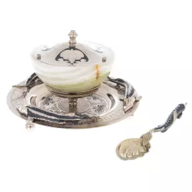 Икорница из оникса "3 осетра" Златоуст