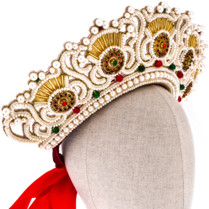 Exclusive author's work "Velsky wedding crown, XIX century" with earrings