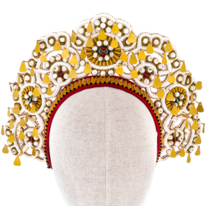 Exclusive author's work "Vologda wedding crown, XIX century" with a crosspiece