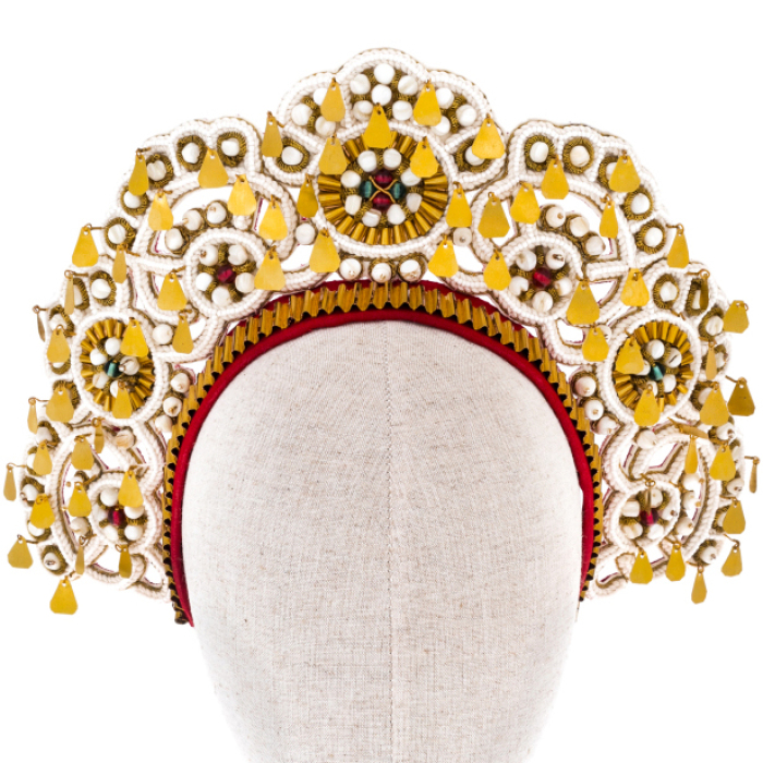 Exclusive author's work "Vologda wedding crown, XIX century" with a crosspiece