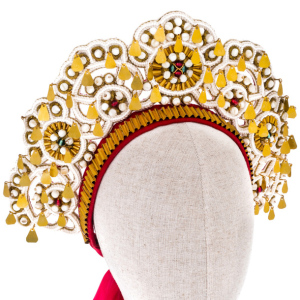 Exclusive author's work "Vologda wedding crown, XIX century" with a crosspiece