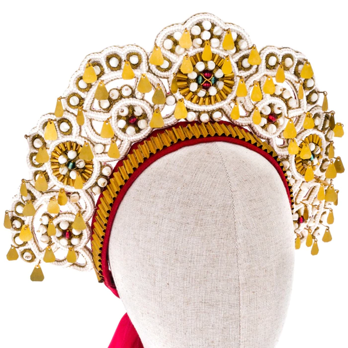Exclusive author's work "Vologda wedding crown, XIX century" with a crosspiece