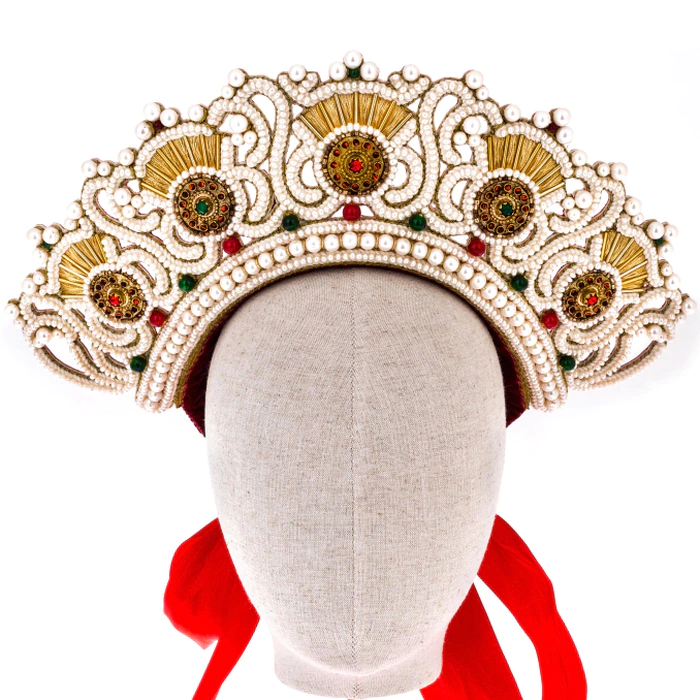 Exclusive author's work "Velsky wedding crown, XIX century" with earrings
