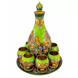 Набор для коньяка с музыкальным элементом, на 6 персон, хохлома