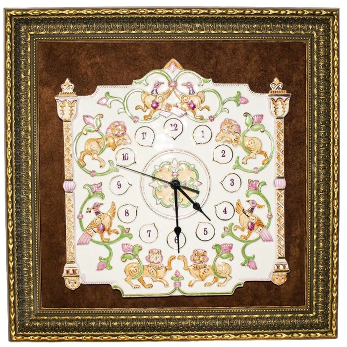 Wonderful Birds clock in a baguette frame