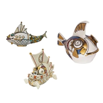 Set of porcelain sculptures: "Rufffish", "Sailfish" and "Minutefish"