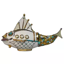 Набор скульптур из фарфора: "Рыба-Ерш", "Рыба-Парус" и "Рыба-Минутка"