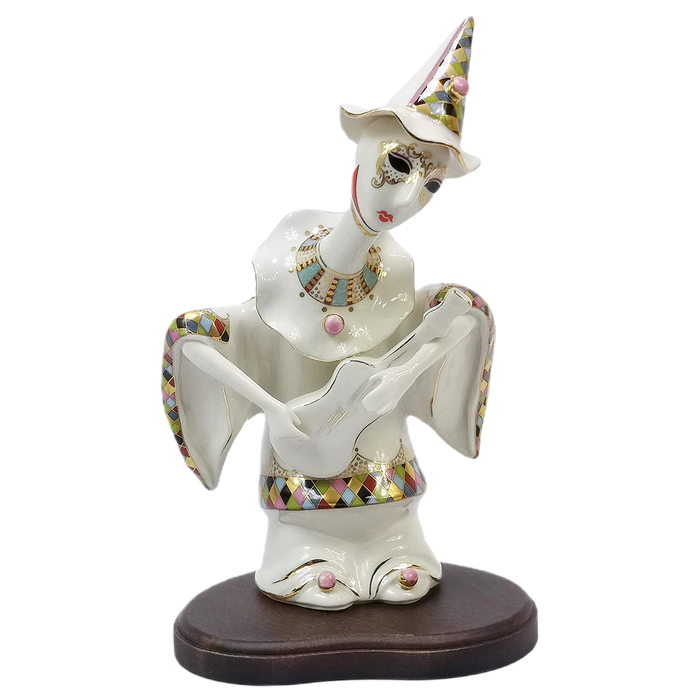 Porcelain sculpture "Pierrot with guitar"