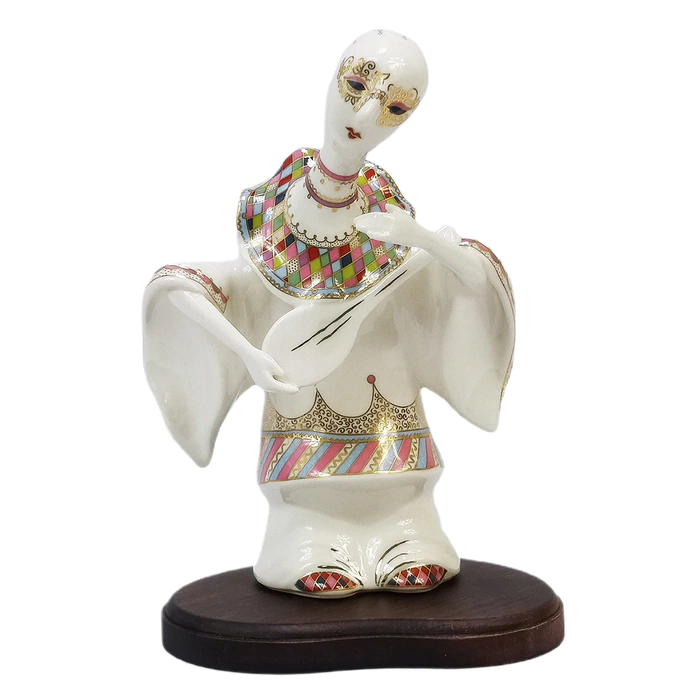 Porcelain sculpture "Pierrot with mandolin"