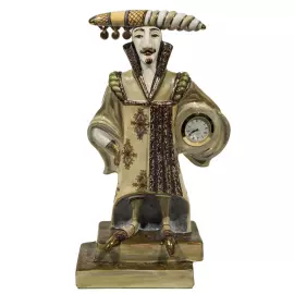 Скульптура из фарфора "Труффальдино" с часами