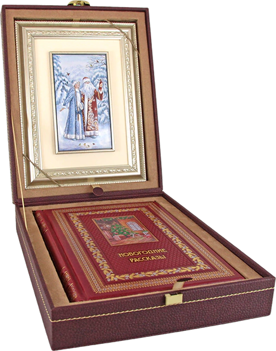 Gift set "New Year's stories" with a book and a panel, red