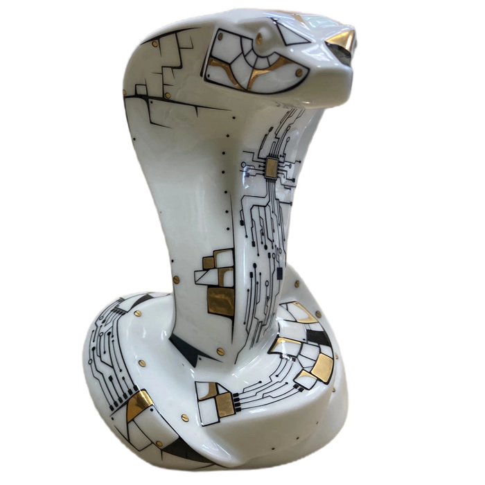 Porcelain sculpture "Cobra - Cyberpunk"