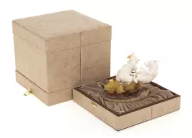 Mammoth tusk and amber statuette "Bears on a fishing trip"