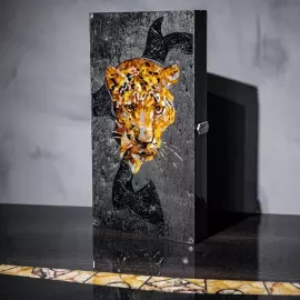 Нарды из карельской березы и янтаря "Леопард" коллекции "Легенды мира"