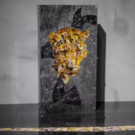 Нарды из карельской березы и янтаря "Леопард" коллекции "Легенды мира"