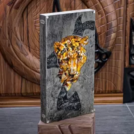 Нарды из карельской березы и янтаря "Леопард" коллекции "Легенды мира"