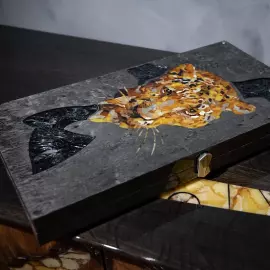 Нарды из карельской березы и янтаря "Леопард" коллекции "Легенды мира"