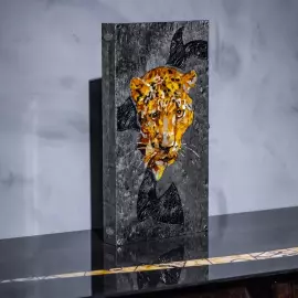 Нарды из карельской березы и янтаря "Леопард" коллекции "Легенды мира"