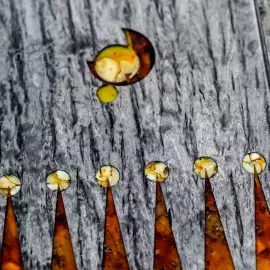 Нарды из карельской березы и янтаря "Леопард" коллекции "Легенды мира"