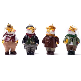 Набор елочных игрушек "Лондонские тигры" в подарочной коробке, 4 шт