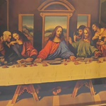 Painting on gilded brass "The Last Supper"