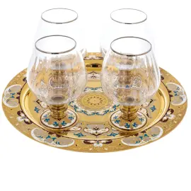 Набор для коньяка на блюде "Букет" на 4 персоны, Златоуст