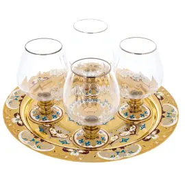 Набор для коньяка на блюде "Букет" на 4 персоны, Златоуст