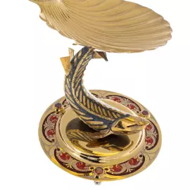 Beluga caviar bowl with enamels, Zlatoust