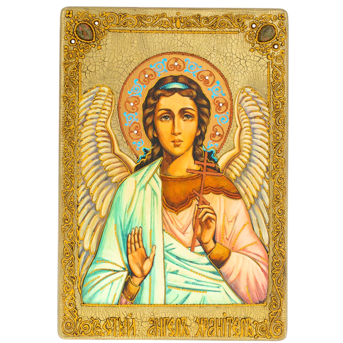 Gift icon made of stained oak "Guardian Angel"