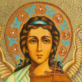 Gift icon made of stained oak "Guardian Angel"
